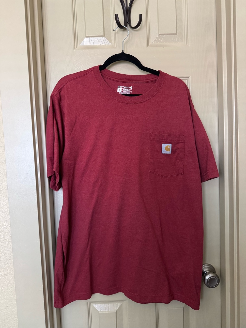 Carhartt Men’s Maroon Short Sleeve Pocket Tee